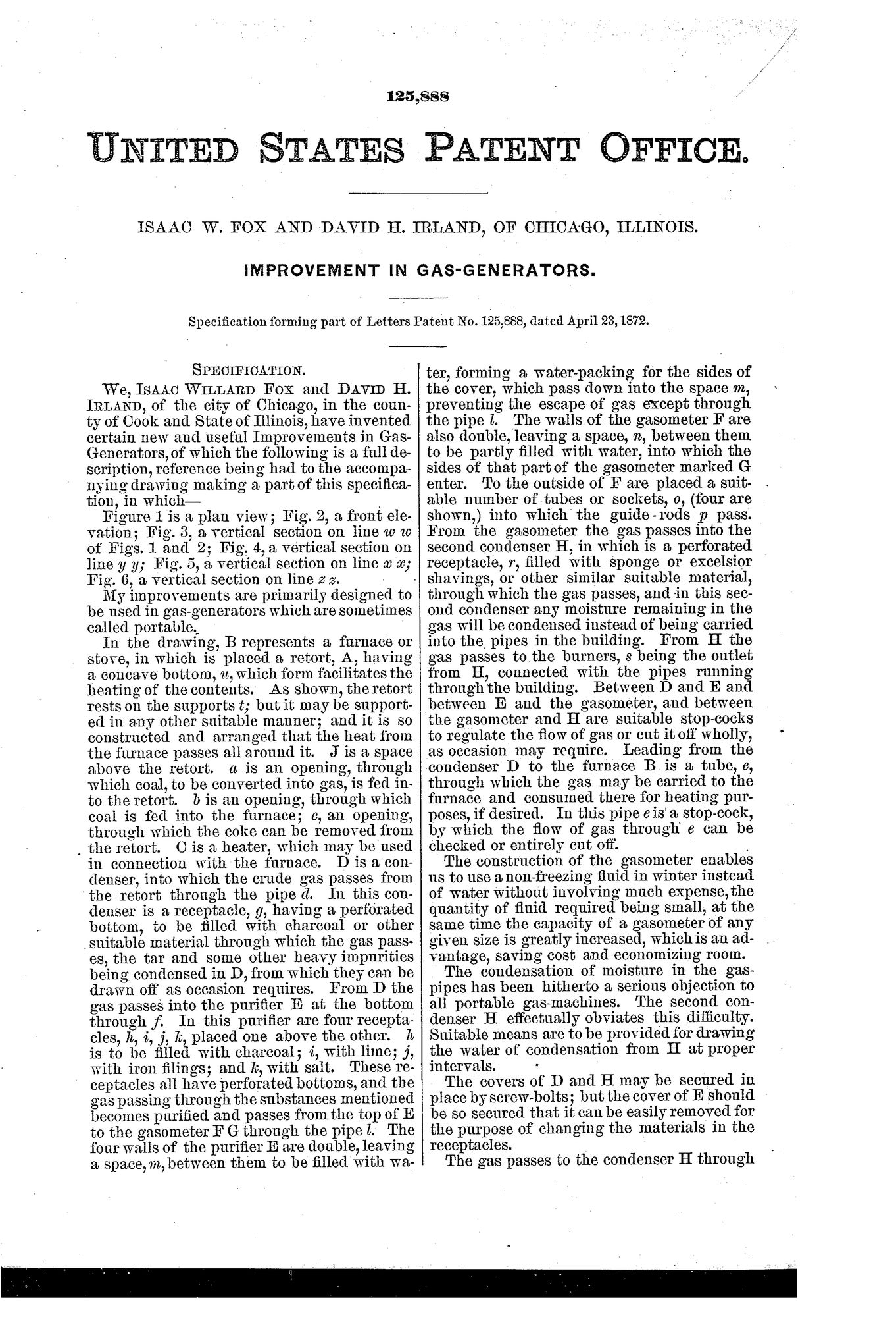 Patent specification page 1